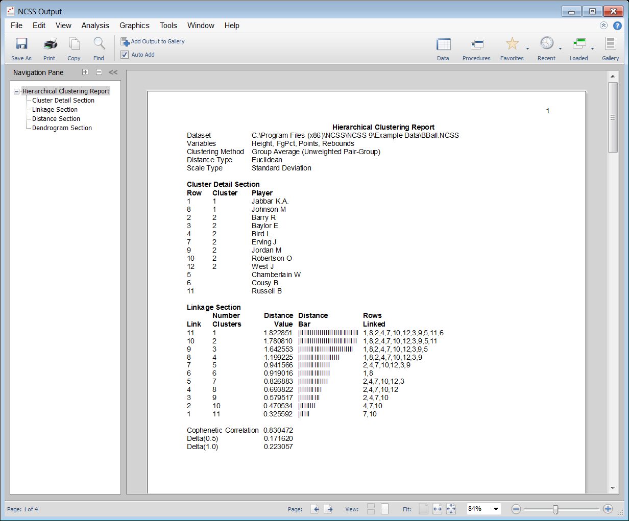 Hierarchical Clustering Dendrograms Output Window Hierarchical Clustering Dendrograms Output Window