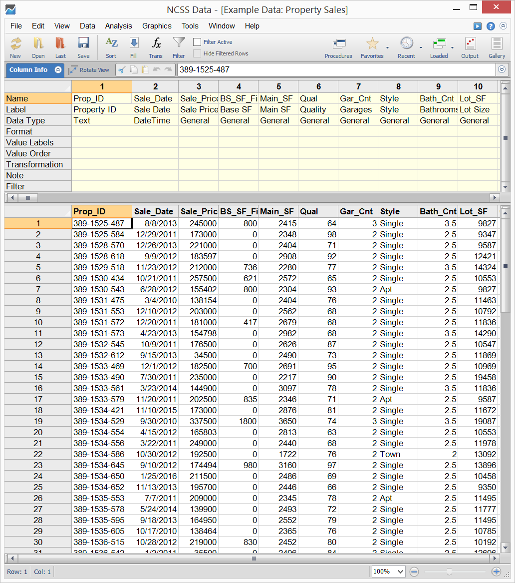 Comparables Data Comparables Data
